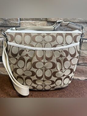 Coach SOHO Swing-pack Crossbody Bag/ Signature Canvas + Leather Trim/